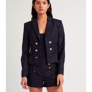 Choosy Sawyer Navy Blue Blazer with Gold Pin Strips NWT Size 2